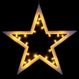 Vianočná dekorácia - hviezda, 20 LED, teple biela