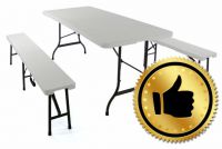 Skladací záhradný stôl Garth + 2 lavice