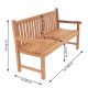 Záhradná lavica DIVERO 3-miestna, masív 150 cm