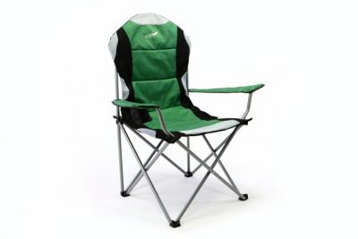Skladacia kempingová stolička Divero Deluxe – zelená / čierna