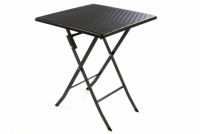 Skladací záhradný stôl ratanového vzhľadu 75 x 61 x 61 cm