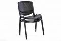 Stohovateľná plastová kancelárska stolička - čierna
