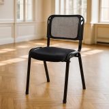 Stohovateľná kongresová stolička - čierna