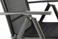 Záhradné hliníkové skladacie kreslo s podnožkou RELAX - antracit