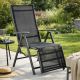 Záhradné hliníkové skladacie kreslo s podnožkou RELAX - antracit