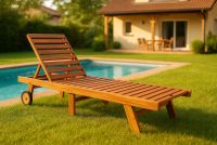 Polohovateľné lehátko z teakového dreva DIVERO