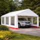 Záhradný stan - biela / červená, 4 x 6 m