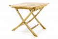 Skladací záhradný stolík DIVERO - teakové drevo neošetrené - 80 cm