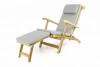 Záhradné drevené lehátko DIVERO Florentine + polstrovanie - sivé