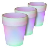 Solárne osvetlenie - kvetináč so zmenou farieb - 3 kusy