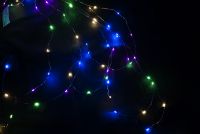 Vianočné dekoratívne osvetlenie - drôtiky - 48 LED farebné