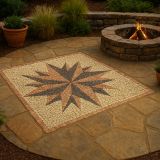 DIVERO mramorová mozaika kompas - 120 x 120 cm