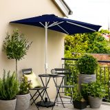 Polkruhový záhradný slnečník - tmavo modrý - 2,7 m