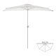 Polkruhový záhradný slnečník - biely - 2,7 m