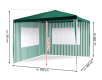 Záhradný párty stan - zelený 3 x 3 m + 2 bočné steny