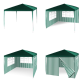 Záhradný párty stan - zelený 3 x 3 m + 2 bočné steny