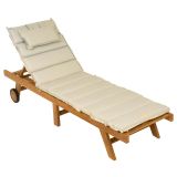 Záhradné lehátko z teakového dreva s polstrovaním