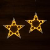 NEXOS Sada vianočných hviezd 20 LED, teplá biela, 2 ks