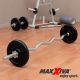 MAXXIVA zakrivená obojručná EZ tyč, 130 cm, strieborná