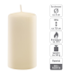 Sada stĺpových sviečok, 11,5 cm, Ø 6 cm, krémové, 6 ks