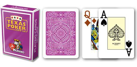 Modiano 2 rohy 100 % plastové karty - fialové