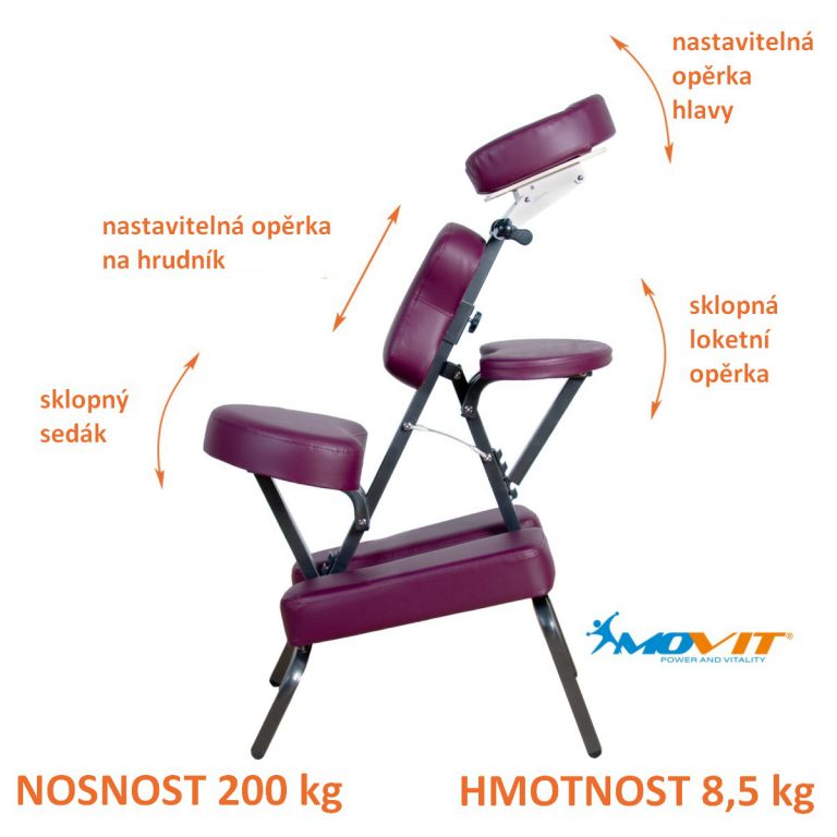 Obrázok OEM M01366 Masážne stoličky MOVIT skladacie vínová 8,5 kg