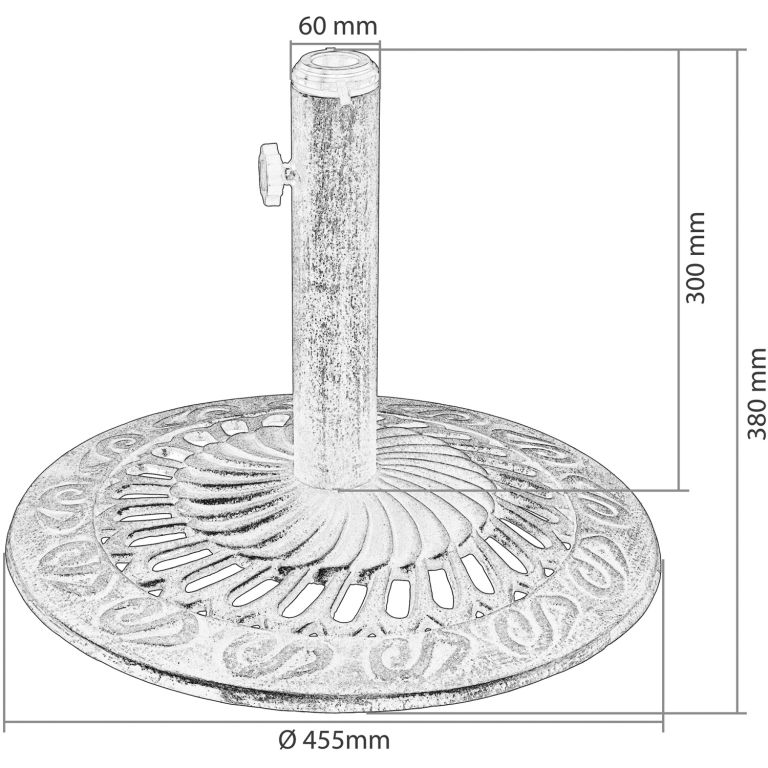 Obrázok OEM M01571 Stojan na slnečník biely 16 kg