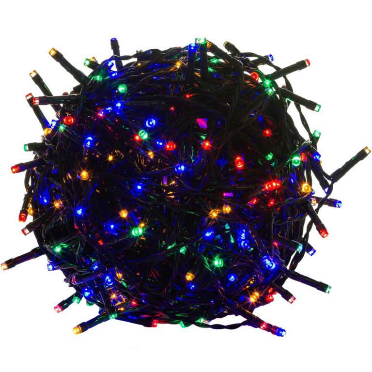 Vianočné LED osvetlenie 40 m, 400 LED, farebné, zelený kábel