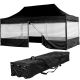 Záhradný párty stan 3 x 6 m INSTENT - nožnicový - čierna