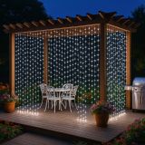 Vianočný svetelný záves - 3x3 m, 300 LED, studeno biely