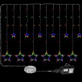 VOLTRONIC Vianočný záves,svietiace hviezdy, 150 LED, farebný