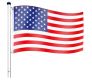 Vlajkový stožiar vrátane vlajky USA - 650 cm