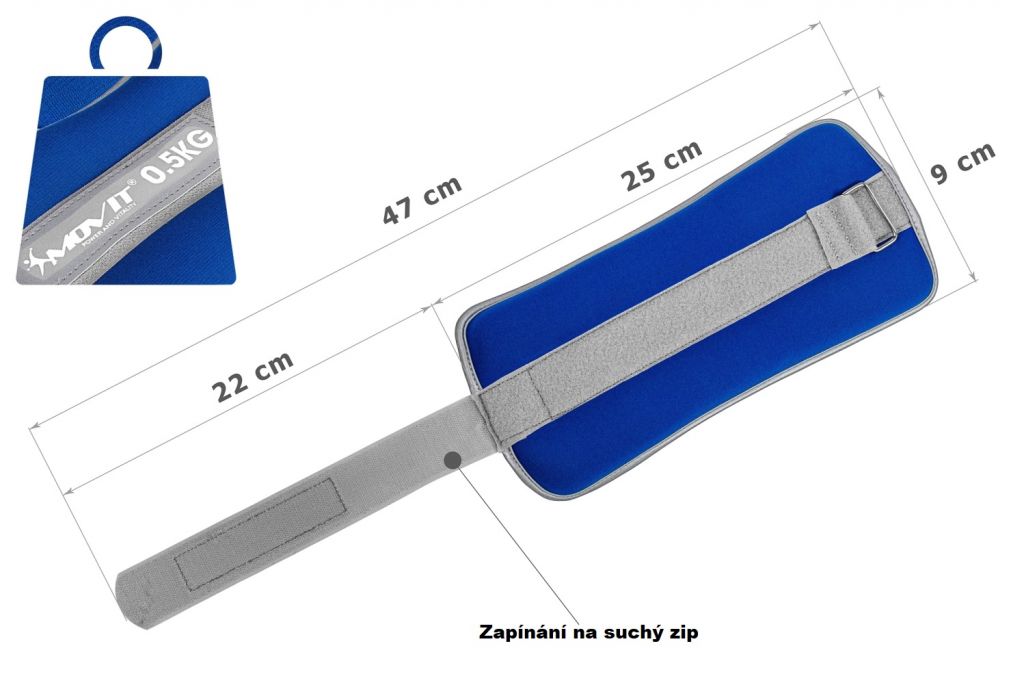 Obrázok Neoprénové záťažové reflexné manžety 2 x 0,5 kg