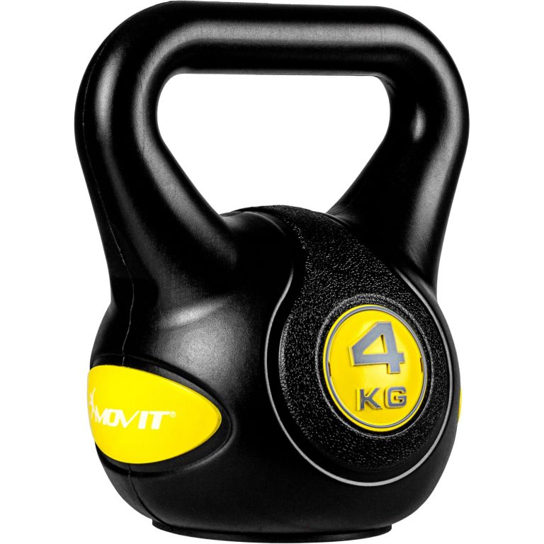 Obrázok MOVIT Kettlebell činka - 4 kg, čierna/žltá