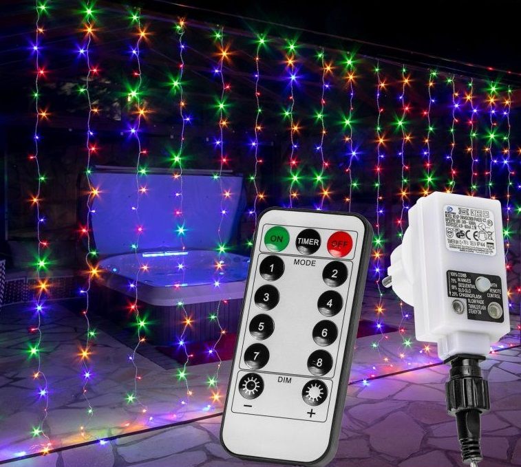 Obrázok Vianočný záves - 6 x 3 m, 600 LED, farebný