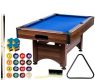 GamesPlanet biliardový stôl 6 ft, hnedo / modrá s vybavením
