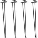 STILISTA nábytková noha z 2 tyčiek, 60 cm, strieborná