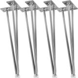 Nábytková noha z 3 tyčiek, 40 cm, strieborná