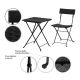 Stilista záhradný polyratanový set, čierny, 2 stoličky+stôl