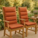 STILISTA sada 2 polstrovania na stoličky, teracota / šedá