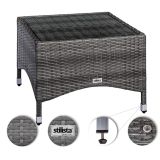 STILISTA odkladací stolík, 58 x 58 cm, polyratan, krémový