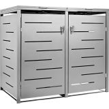 STILISTA skriňa na 2 popolnice 132 x 80 x 116 cm, strieborná