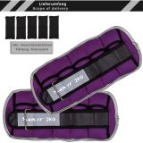 MOVIT Neoprénové reflexné záťažové manžety, 2x2kg, fialové