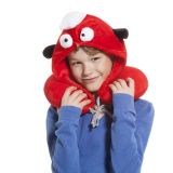 Detský cestovný vankúš s kapucňou - červený rak