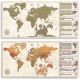 Stieracia mapa sveta v antik vintage štýle - 100 x 45 cm