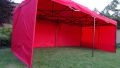 Záhradný párty stan DELUXE nožnicový + bočná stena - 3 x 6 m červená