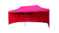 Záhradný párty stan DELUXE nožnicový + bočná stena - 3 x 6 m červená