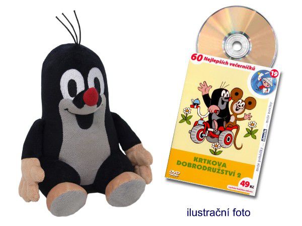 Obrázok Krtek mluvící plyš 20cm na baterie se zvukem + DVD v krabici