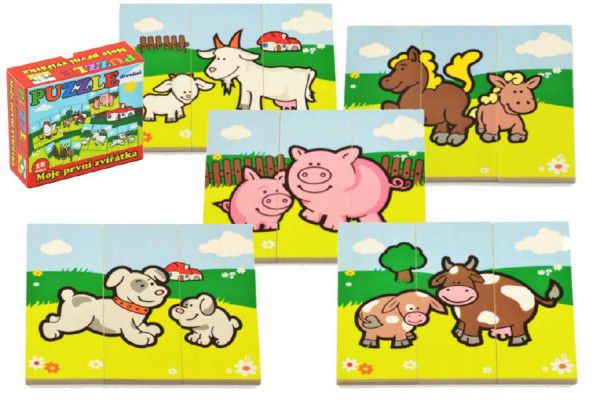 Obrázok TEDDIES Dřevěné puzzle - Moje první zvířátka