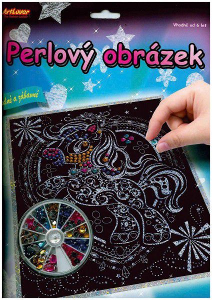 Obrázok Perlový obrázek 200ks barevných perel 20,3x25,4cm asst 3 druhy na kartě